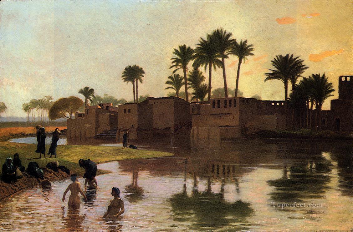 Bathers by the Edge of a River Greek Arabian Orientalism Jean Leon Gerome Oil Paintings